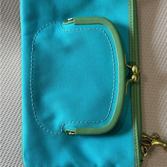 NWT Coach Bonnie Cashin Large Slim Wristlet Kisslock Coin Pouch in Blue Green - Picture 3 of 6